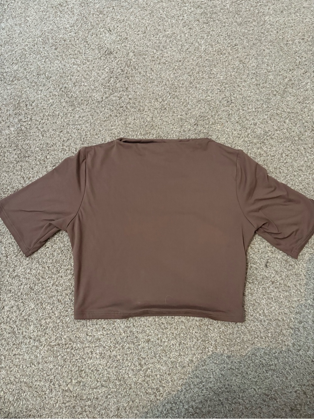 naked wardrobe Brown Short Sleeve Crop Top